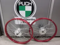 HJULSÆT, EGER, 17" RØD ELOXERET 17 x 1,20, PUCH MAXI